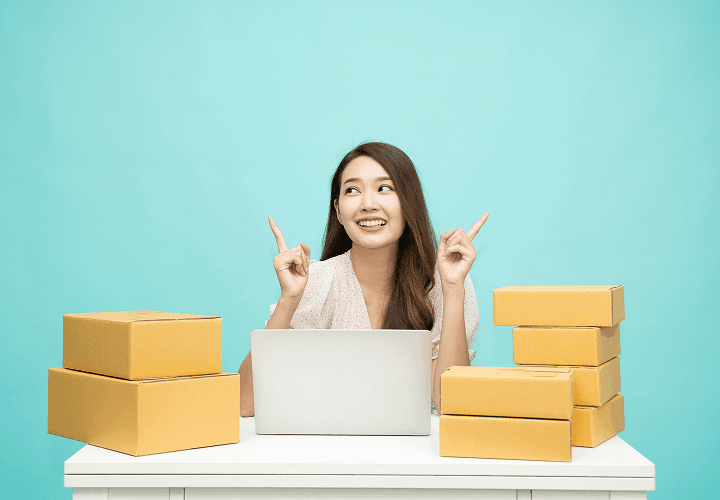WomanSittingWithPackages